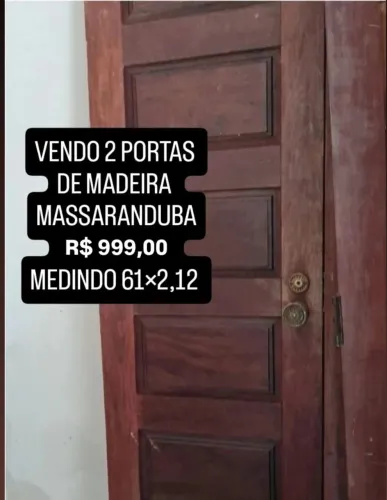 VENDO PORTAS DE MADEIRA MASSARANDUBA 