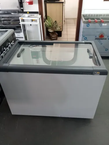 NZ. Freezer horizontal tampa de vidro 300 L Gelopar 