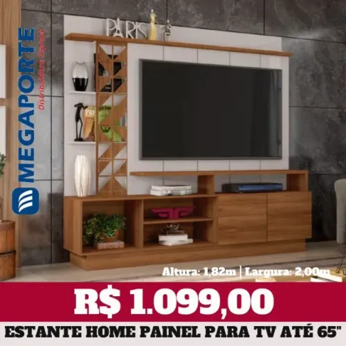 Estante Home Painel 2,00m para Televisão até 65" (Novo) Entrega Grátis!