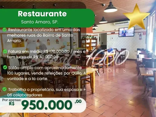 Restaurante em Santo Amaro, SP. (Cod. 109540)