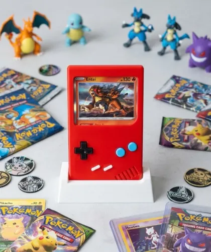  Expositor Cartas Mini Pokedex Pokémon - Porta Card 3D Geek Premium
