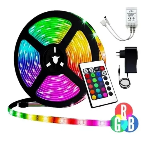 Fita Led Rgb 5m com Controle e Fonte