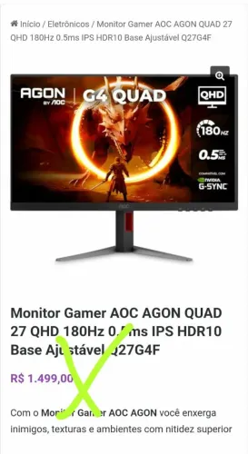 Monitor Game lacrado na caixa, Somente venda