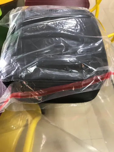 Maleta de maquiagem de couro com espelho LED