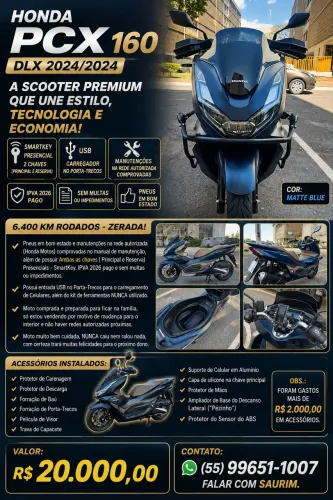 PCX 160 DLX 2024/2024 ABS - ZERADA