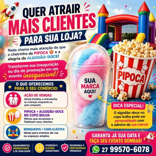 Aluguel de brinquedos para festas e eventos e algodão doce no copo