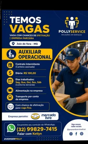 VAGA PARA DIARISTA (Auxiliar Operacional)