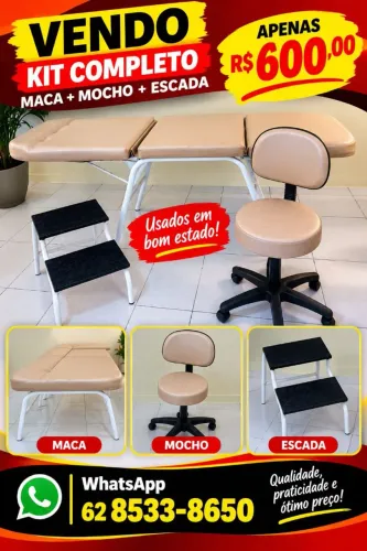Kit estética maca mocho escada usados em bom estado o contato da dona estar na foto