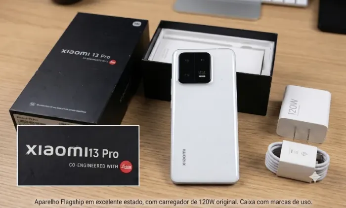 Xiaomi 13 Pro Branco - O Verdadeiro Flagship (Câmeras Leica + Carregador 120W)
