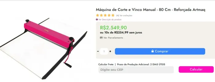 Corte e Vinco Manual com bancada - 60 cm - 2 facas