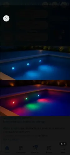 Kit iluminação 8 leds piscina 9w RGB inox / comando e fonte hidraled