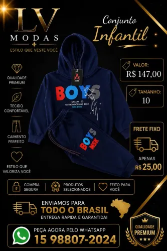 Conjunto Infantil Premium Boys - Estilo, Conforto e Qualidade para Todas as Aventuras!