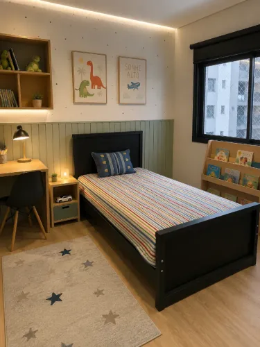Cama Infantil de Madeira Escura | Design Exclusivo Allegrini