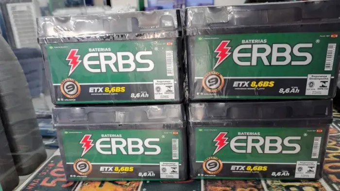 Bateria Moto Erbs 8,6 Ah - Baterias com 9 Meses de Garantia