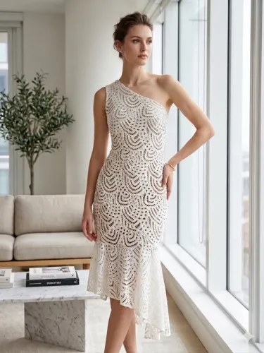 Vestido ombro só em renda