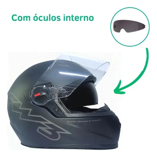 Capacete Preto Fosco FW3 GT Classic