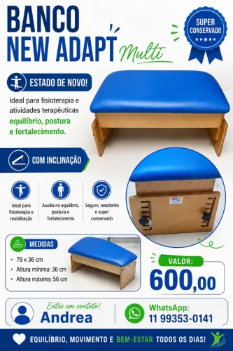Banco fisioterapia New Adapt Multi super conservado