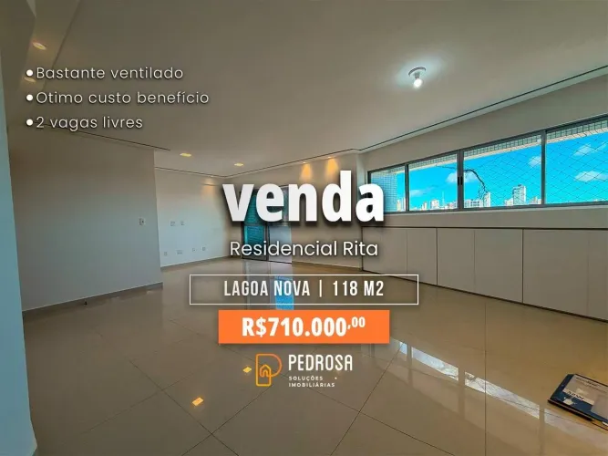 Apartamento à venda com 118 m2 - 3 quartos - no bairro de DixSept Rosado/Natal - 2 vagas