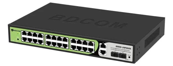 SWITCH POE BDCOM 24 portas GIGABIT POE 02 uplink RJ45 02 SFP