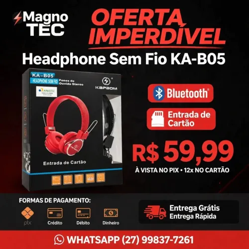 Fone de ouvido bluetooth
