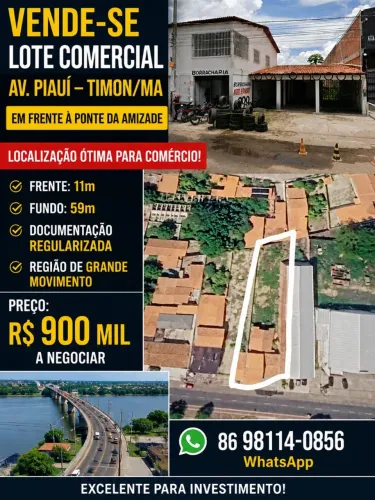 VENDE-SE LOTE COMERCIAL - AV. PIAUÍ | TIMON-MA