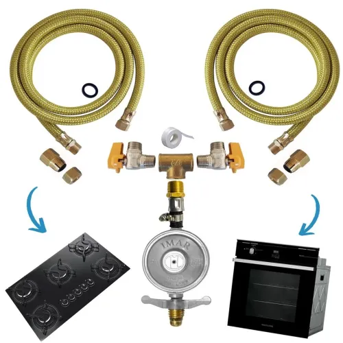 Kit gas duplo - cooktop e forno - mangueiras de 2m