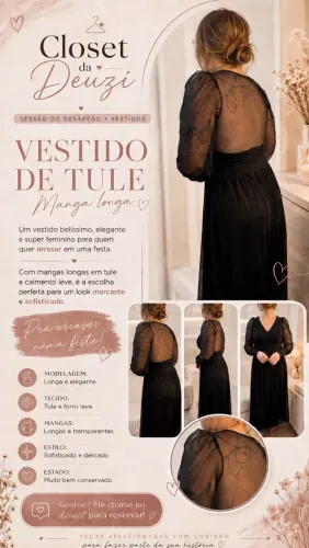 Vestido tule festa casamento preto 
