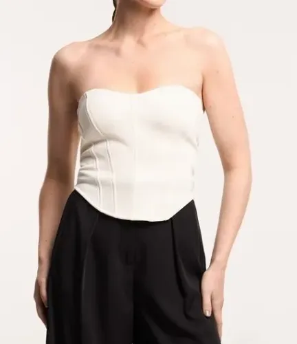 Cropped corset Renner P off white
