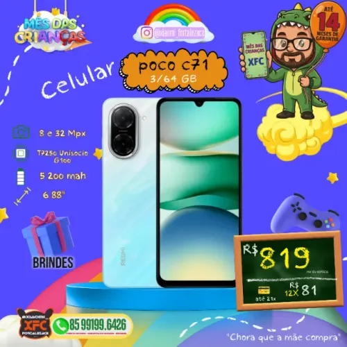 Celular Barato Poco C71 64 gb novos lacrados originais globais garantia de 14 meses