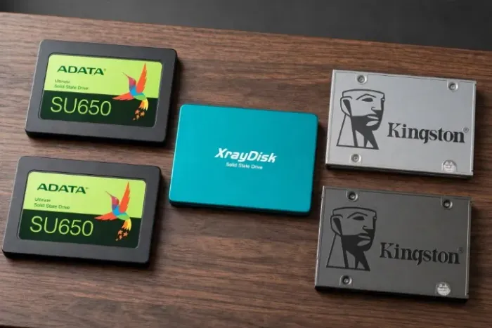 Lote 5 SSDs - Kingston 480GB + 240GB + 2x ADATA 120GB + Xraydisk 120GB - 100% Saúde