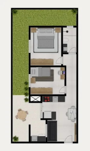 Lindo Garden, apartamento de 2 dormitórios com pátio privativo - Obras em andamento
