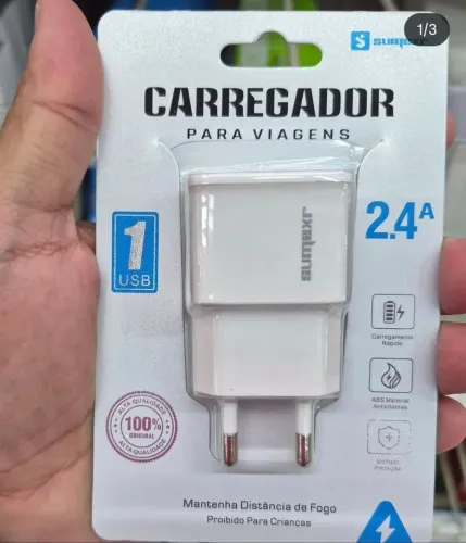CARREGADOR TURBO 2.4A ENTRADA USB REF: SX-F16