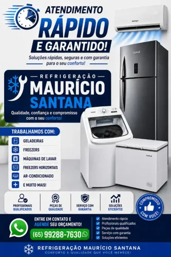 Conserto geladeira, freezer, balcão refrigerado entre outros