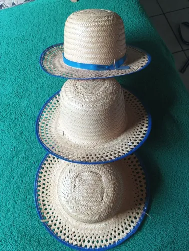 3 chapéus de palha