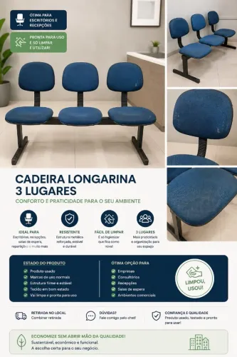CADEIRA LONGARINA 3 LUGARES