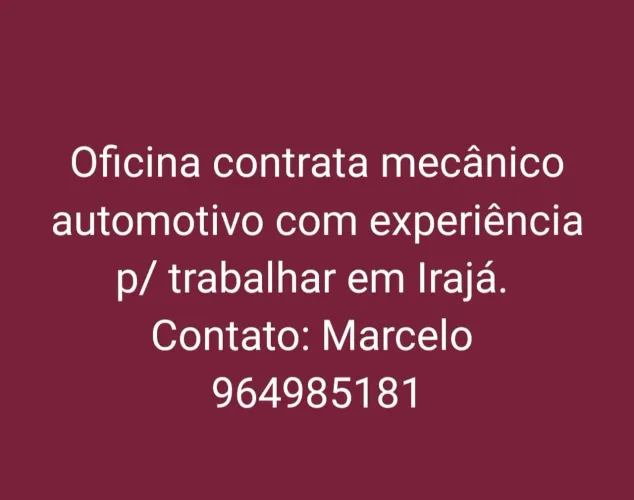 Mecânico automotivo com experiência
