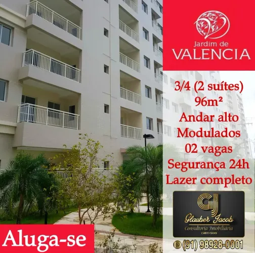 Parque Jardins, alugo apto com 3/4 sendo 2 suítes e 2 vagas.