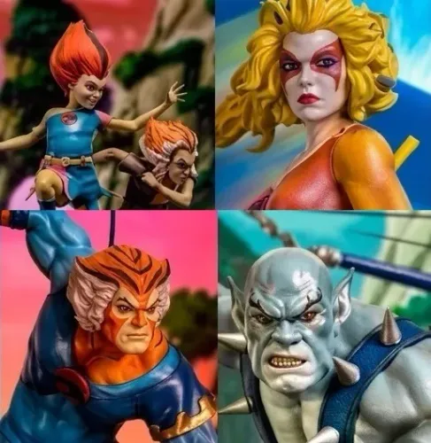 Set Heróis Thundercats - Iron Studios 1/10 - Tygra, Cheetara, Panthro, WillyKit e WillyKat