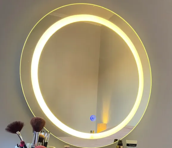 Espelho Redondo Com Luz De Led 50cm Touch Screen