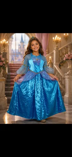 Fantasia princesa azul da Barbie tamanho 8/10