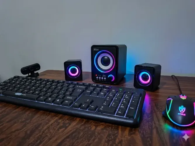 Kit Setup Completo: Webcam Full HD + Mouse Gamer RGB + Teclado + Som
