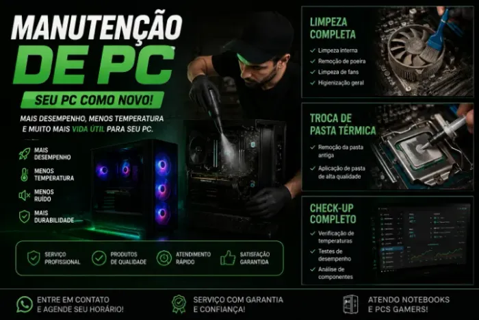 ? LIMPEZA DE PC GAMER | A PARTIR DE R$ 70 ?