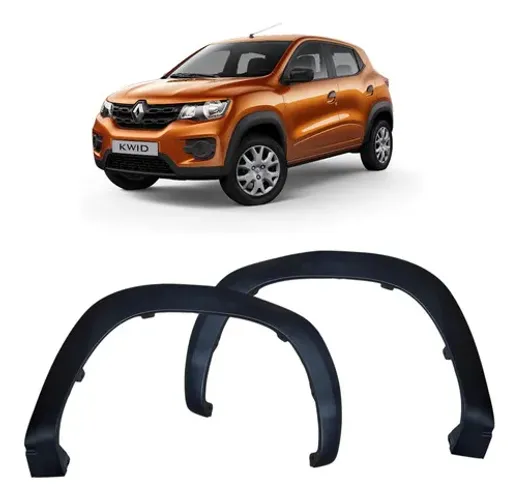 Par Moldura Paralama Dianteira Kwid 2017 A 2023 Preto