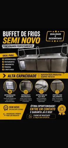 Buffet frio para saladas e sobremesas