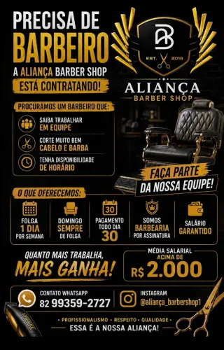 Vaga de barbeiro ótima oportunidade