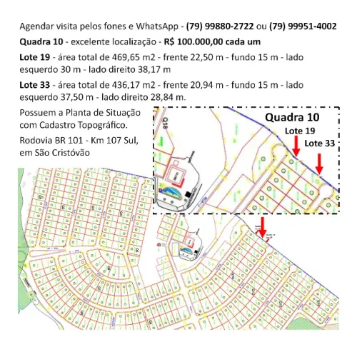 Vendo 2 Lotes no Haras Residence Sergipe - preços especiais negociáveis