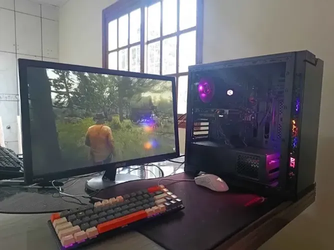 Pc gamer Ryzen 5 + Rtx 3050 8 GB + monitor 75 HZ (aceito ps4+ Volta (aceito cartão e entre