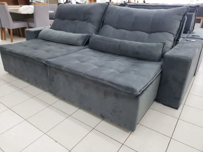 Sofá Retrátil e reclinável 2.90x1.80 Cinza 
