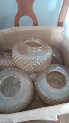 5 Luminárias Vintage de vidro na cor Âmbar