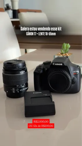 CÂMERA CÂNON T7 + LENTE 18-55mm